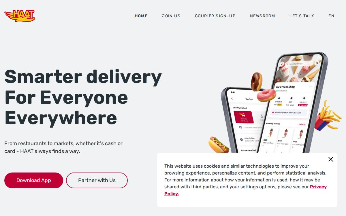 HAAT Delivery website preview