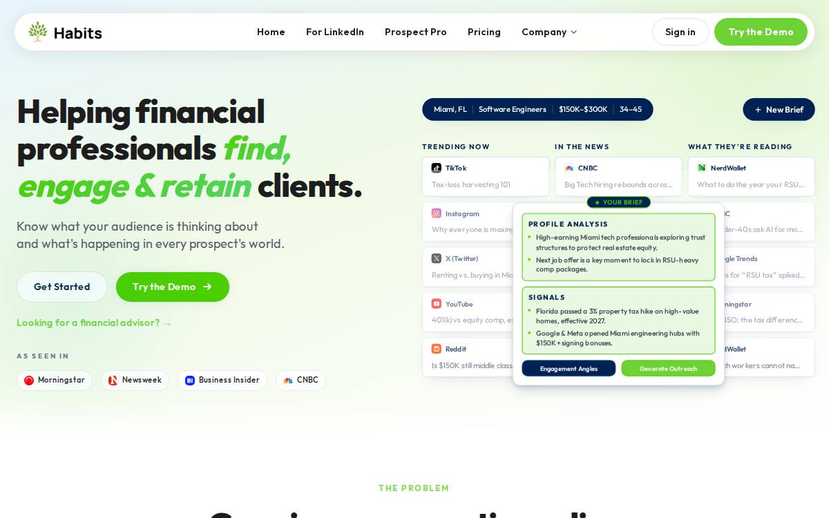 Habits website preview