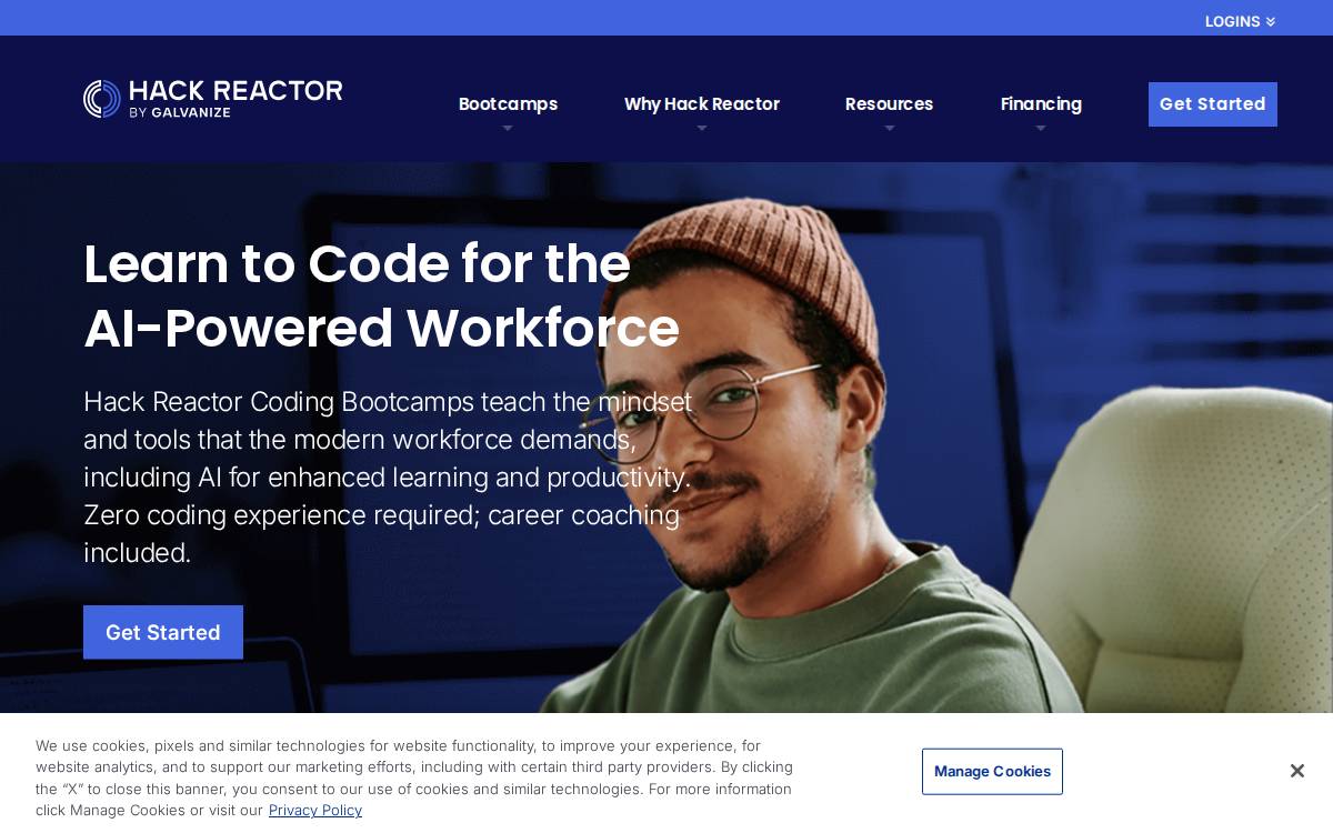 Hack Reactor website preview