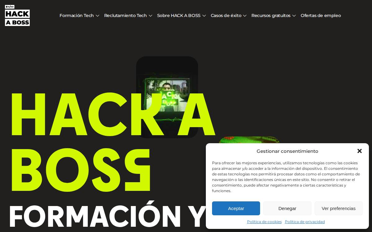HACK A BOSS website preview