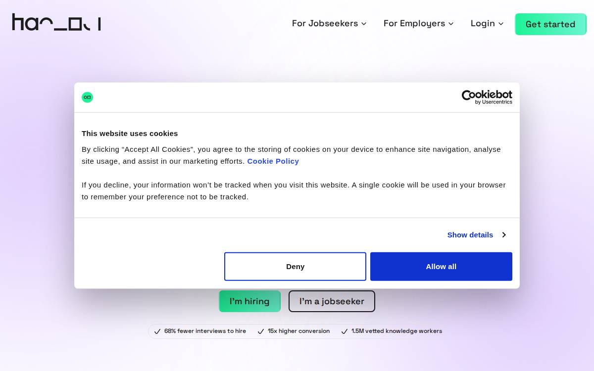 Hackajob website preview