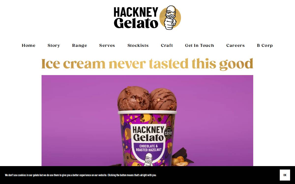 Hackney Gelato website preview