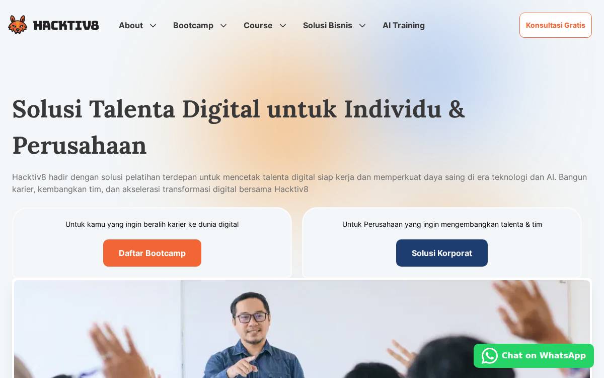 Hacktiv8 website preview