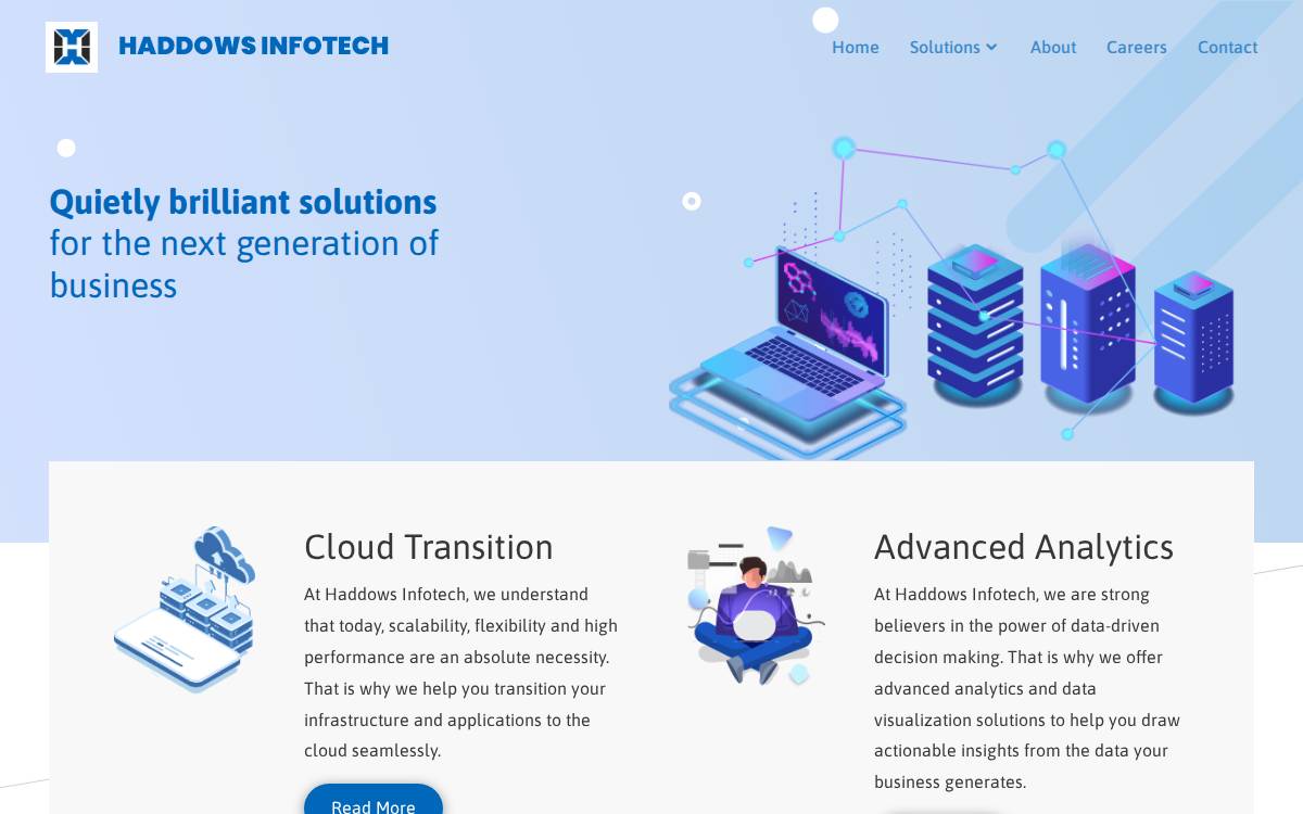 Haddows Infotech website preview