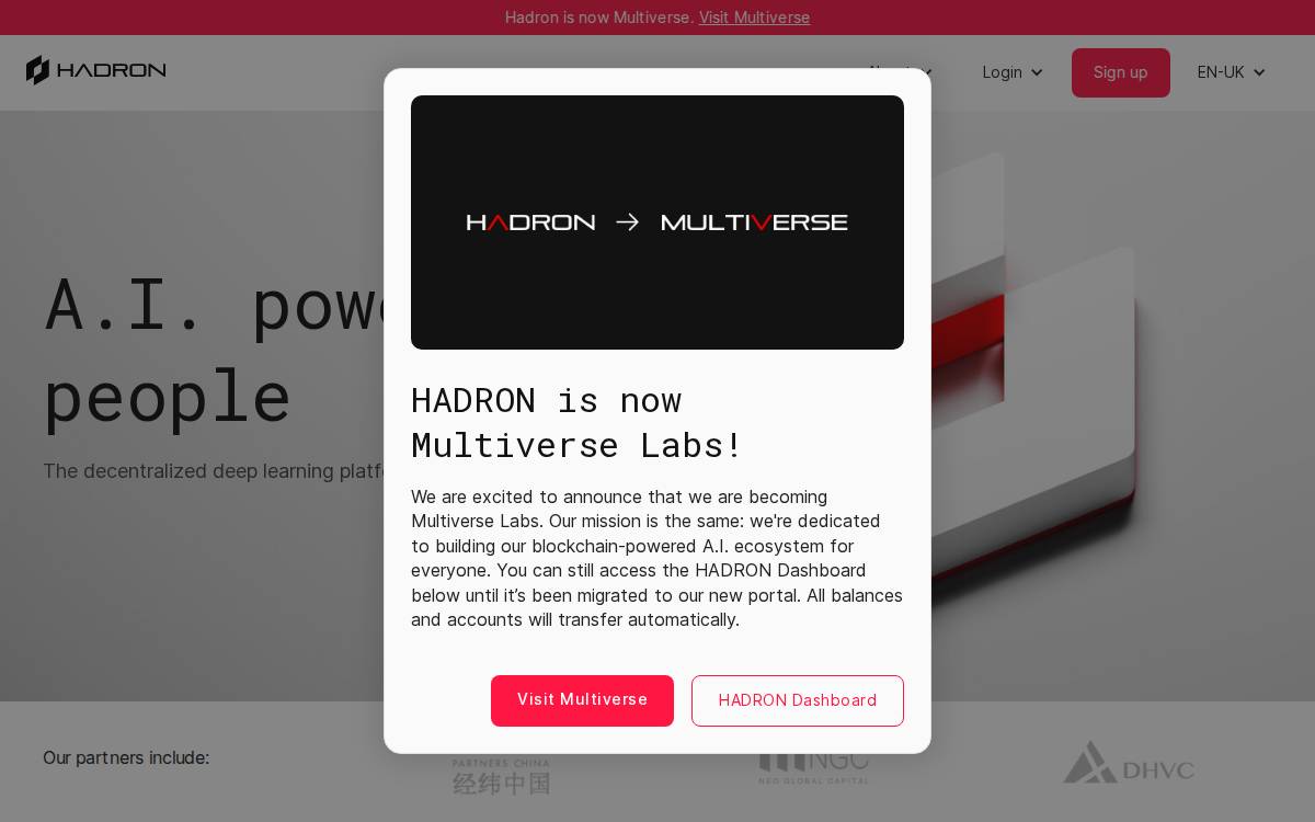 Hadron website preview