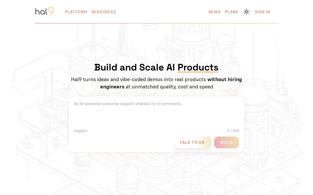 Hal9 website preview