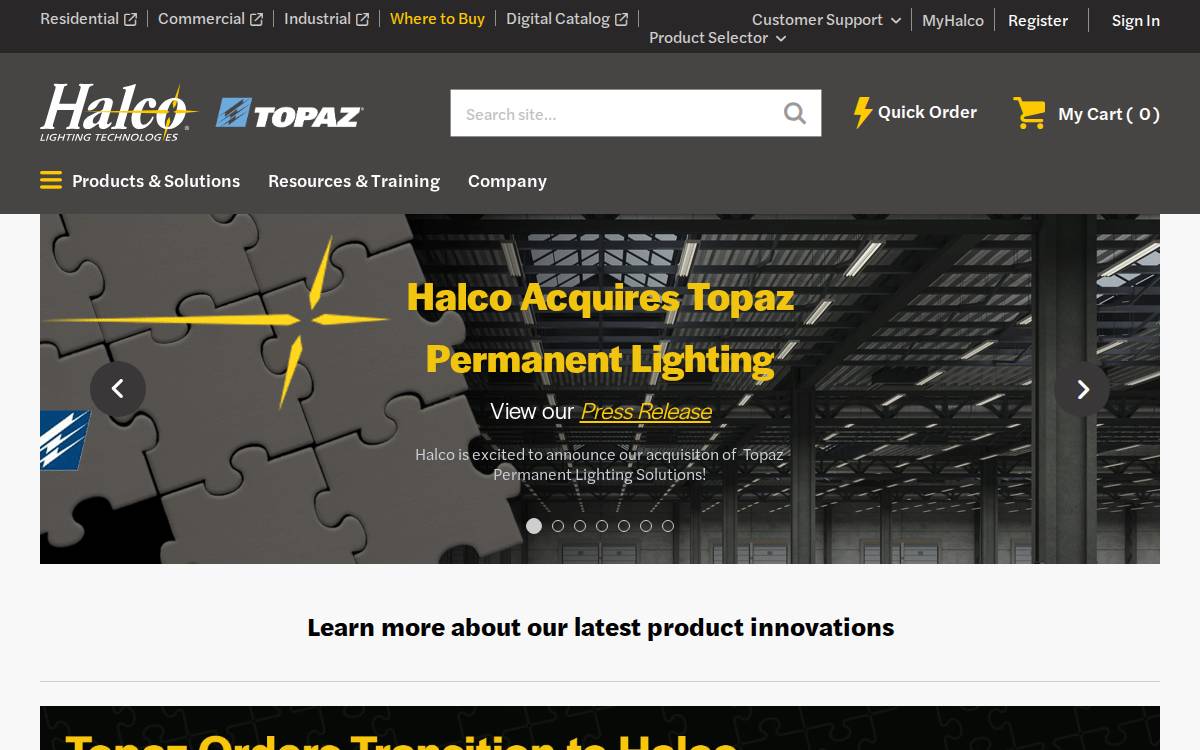Halco Lighting website preview