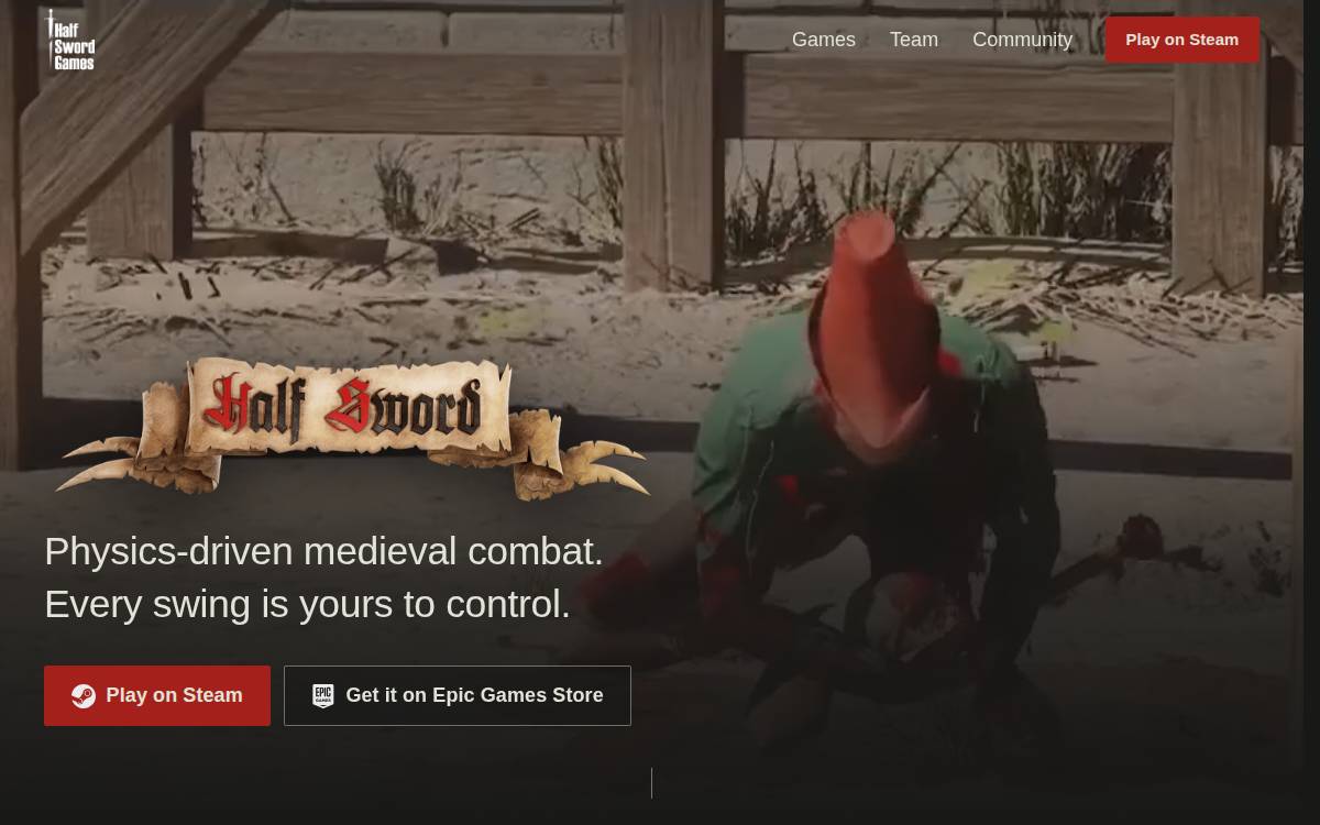 Half Sword website preview