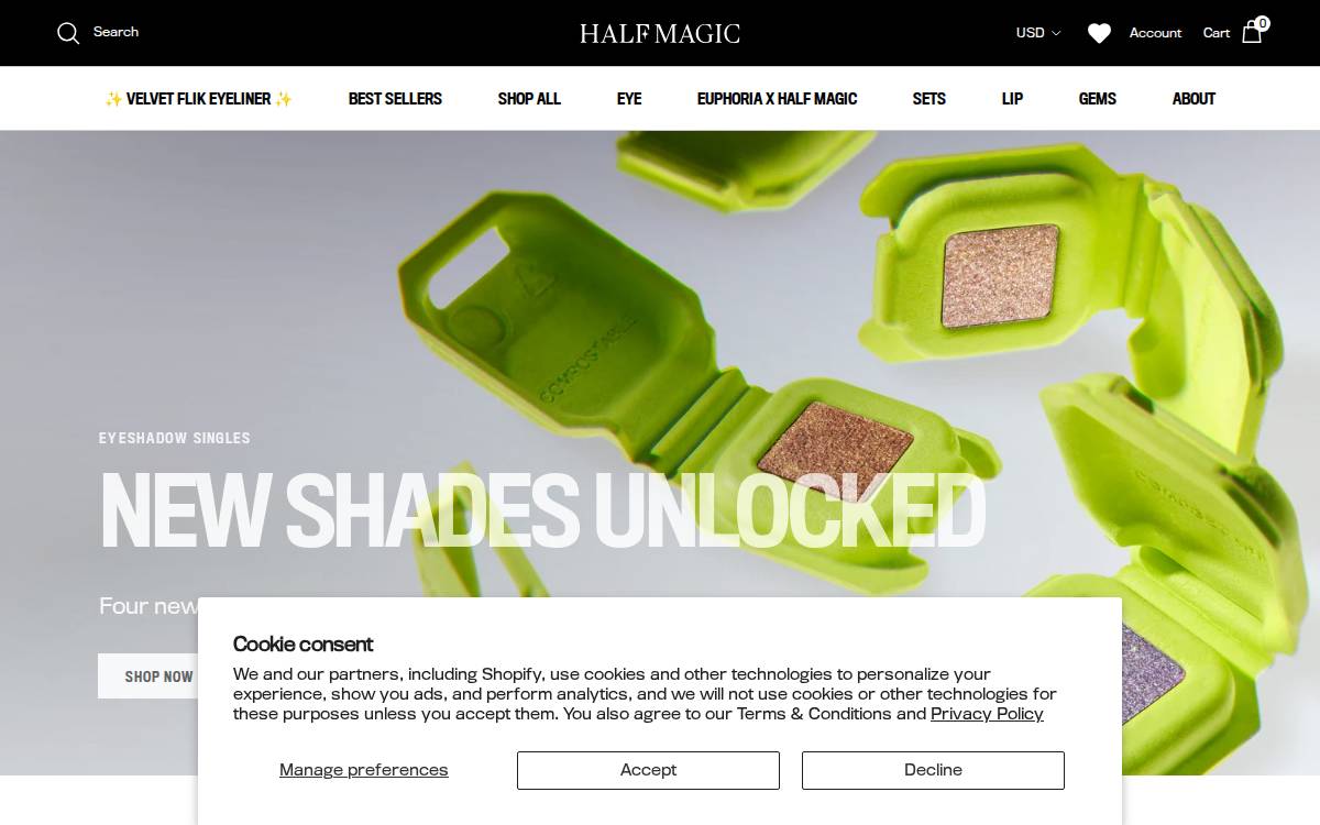 Halfmagicbeauty website preview