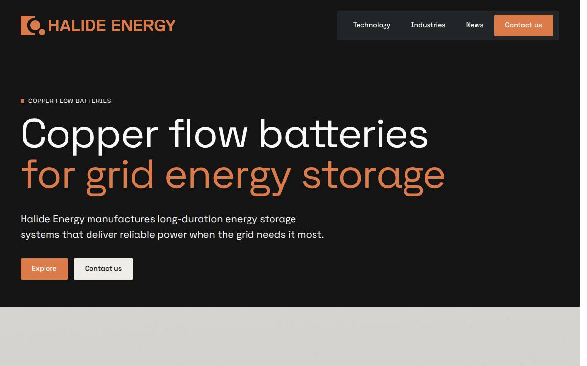 Halide Energy website preview