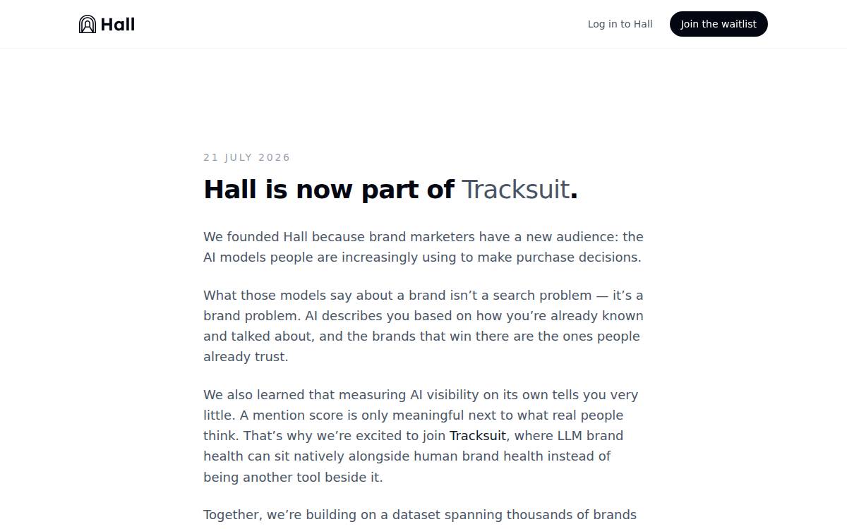 Hall website preview