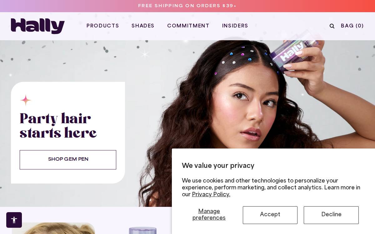 Hally Hair, Inc. website preview