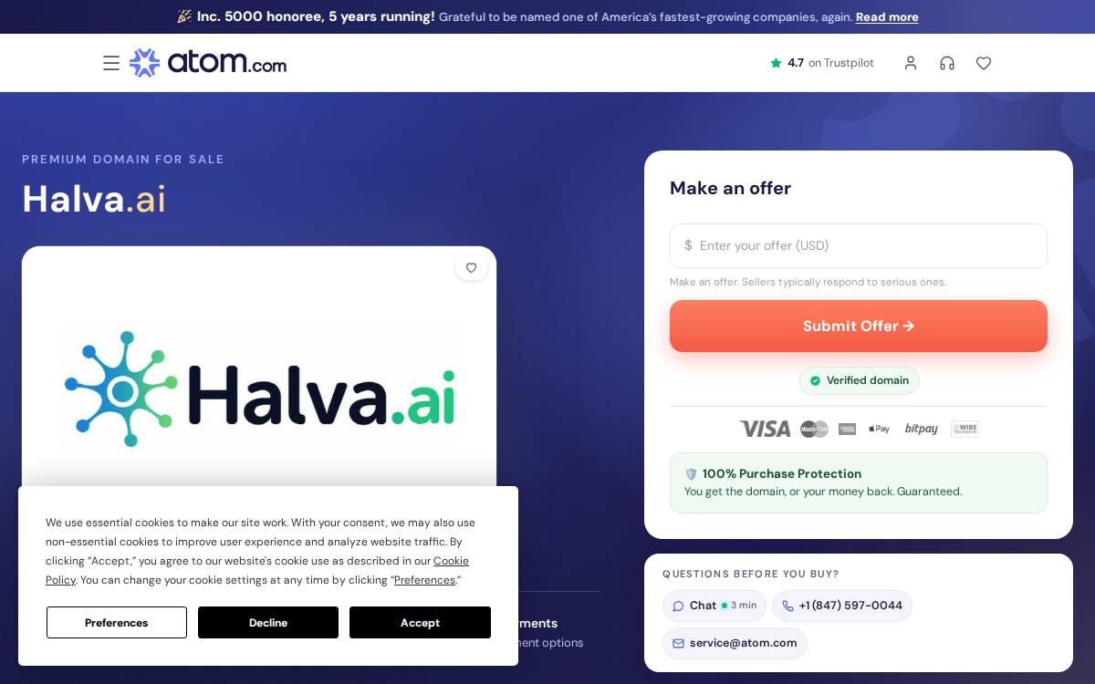 Halva AI website preview