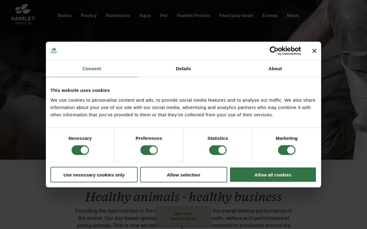 Hamlet Protein website preview