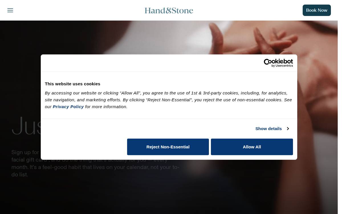 Hand & Stone website preview