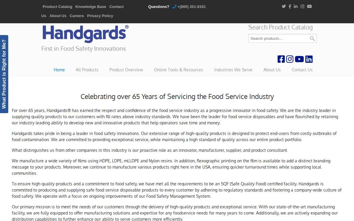 Handgards website preview