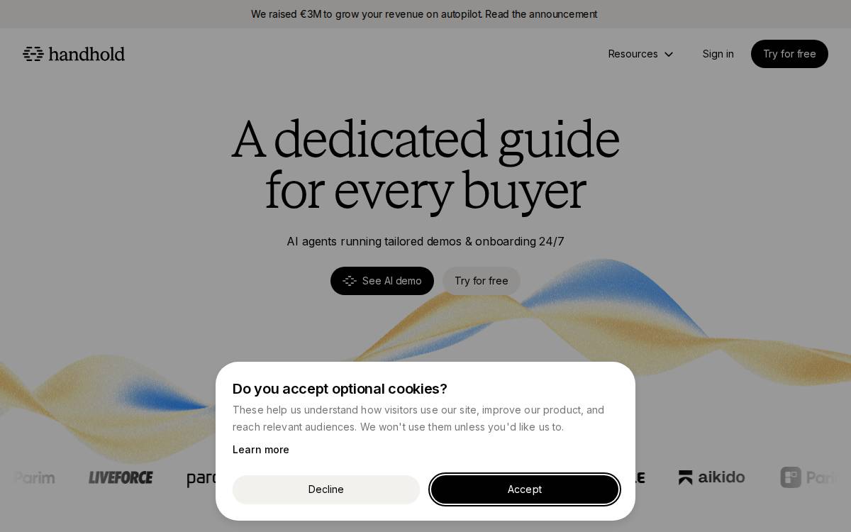 Handhold website preview