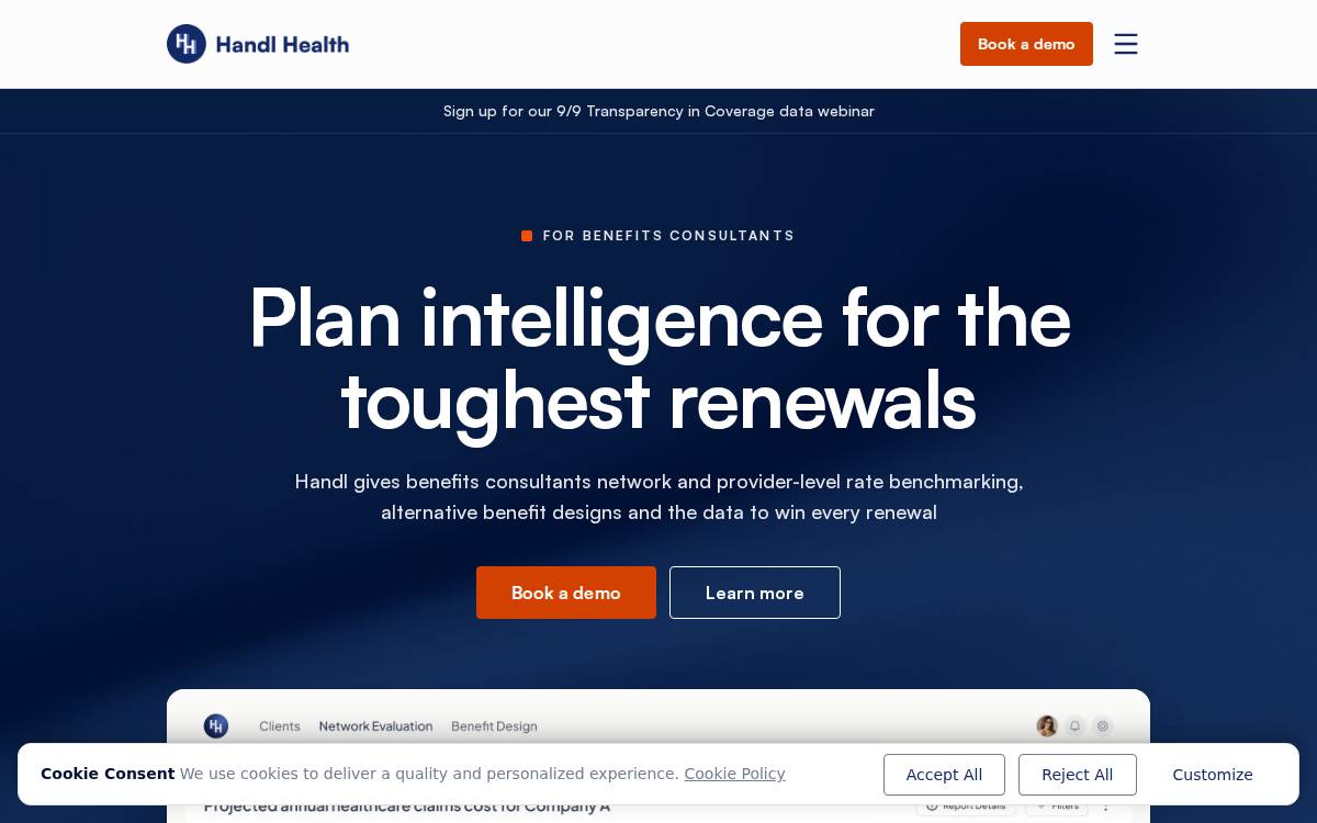Handl Health website preview