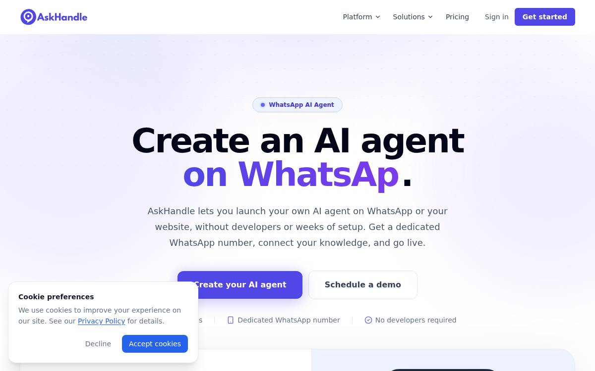 Handle website preview