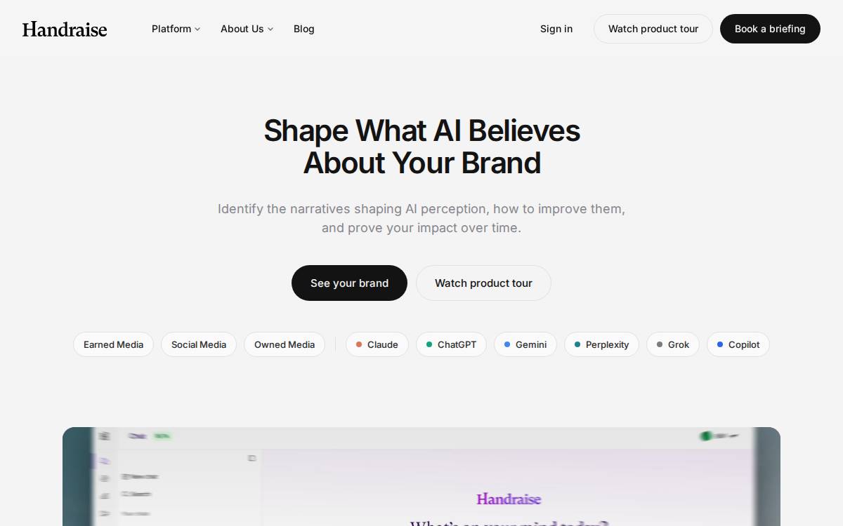 Handraise website preview