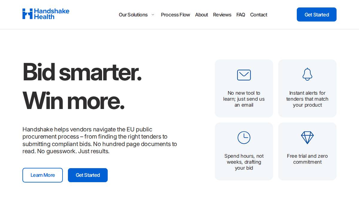 Handshake Health website preview