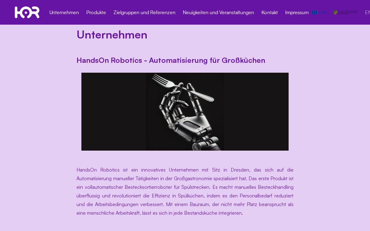HandsOn Robotics website preview