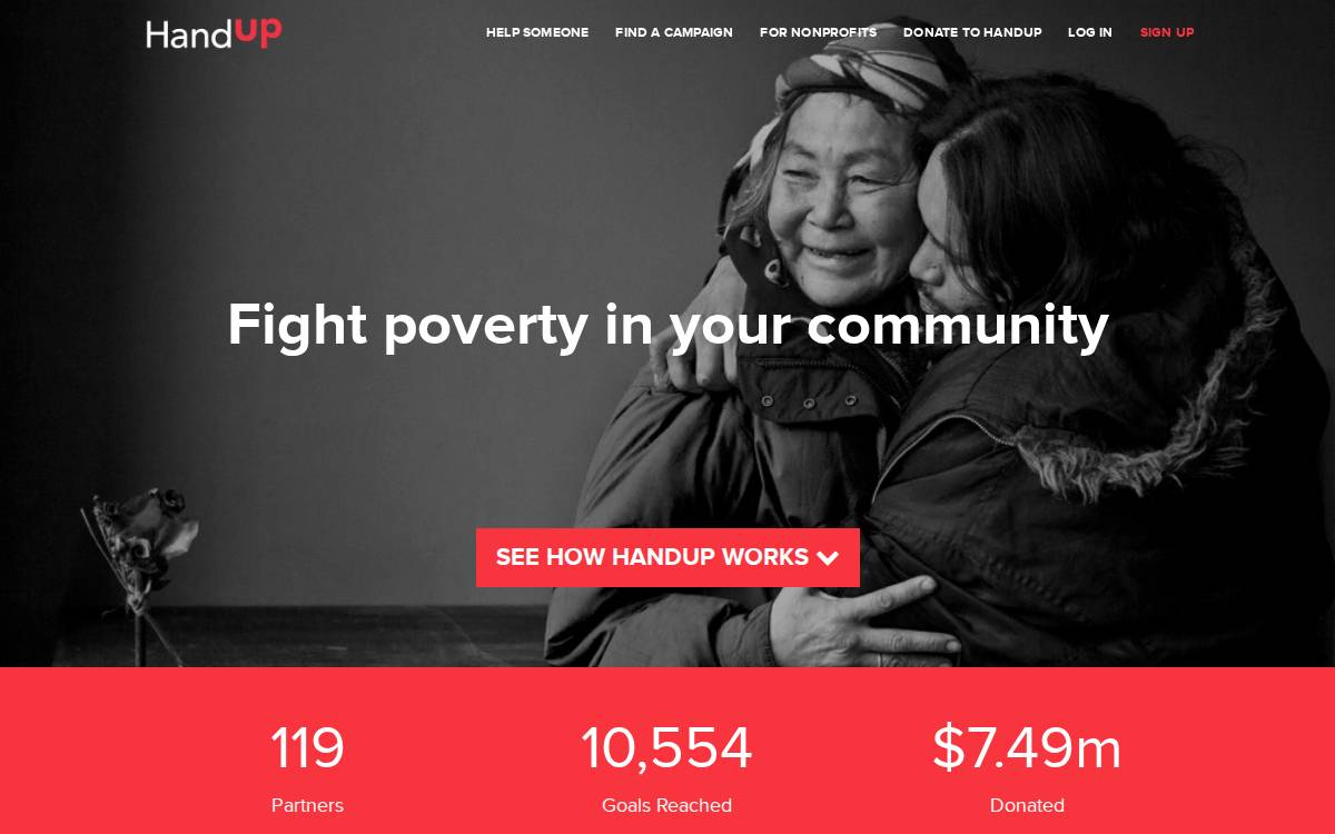 HandUp website preview