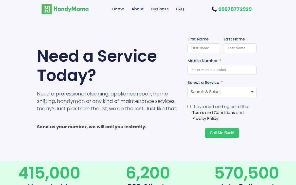 Handymama website preview