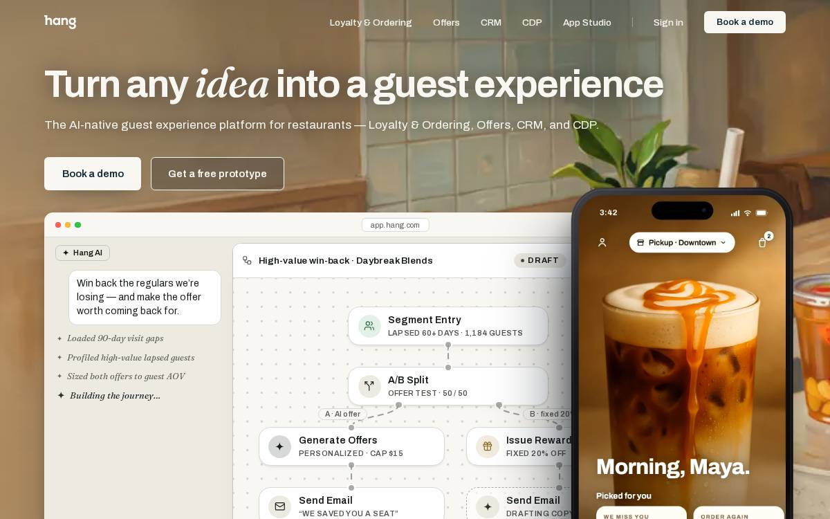 Hang website preview