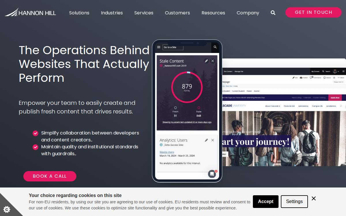 Hannonhill website preview