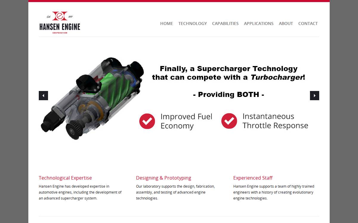 Hansen Engine website preview
