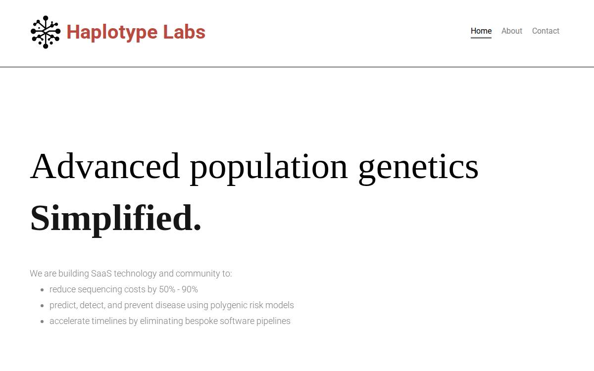 Haplotype Labs website preview