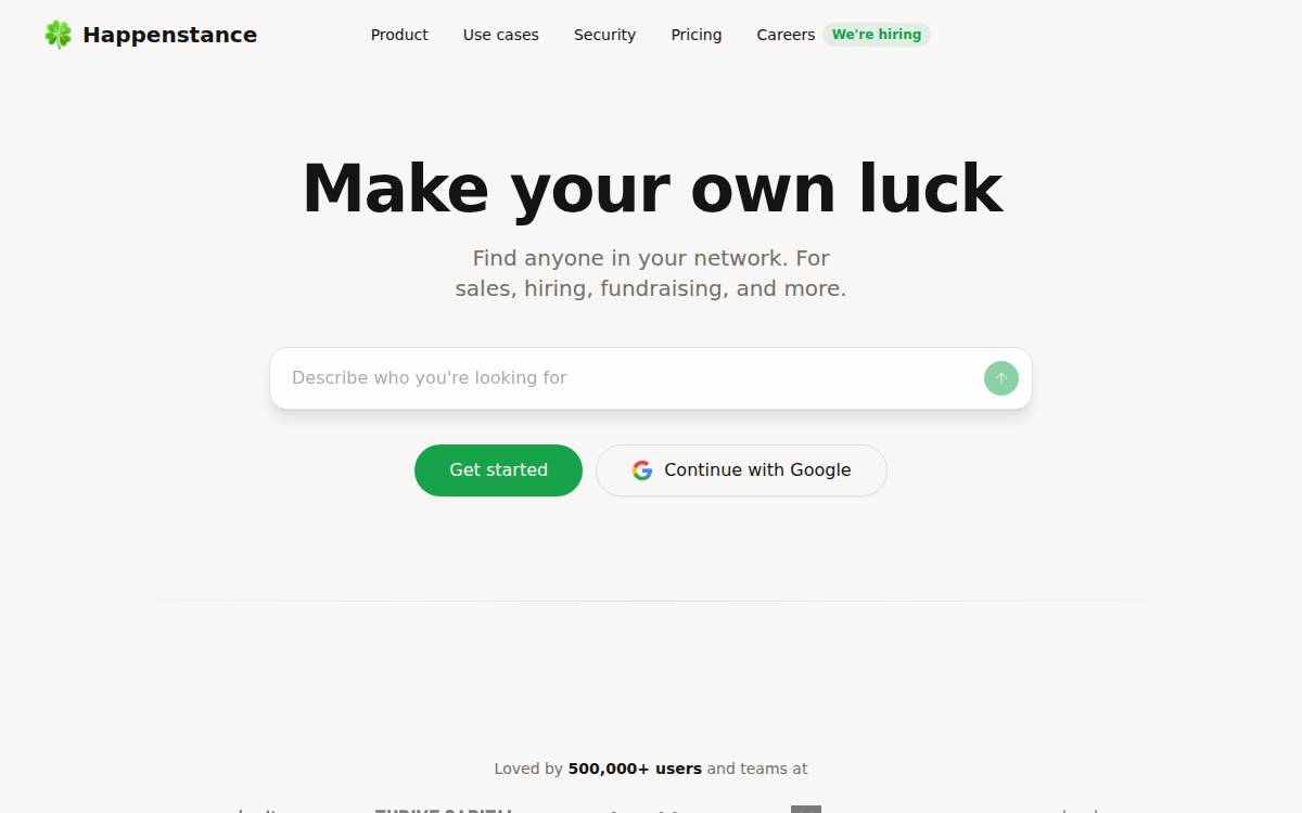 Happenstance website preview