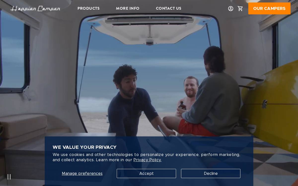Happier Camper website preview