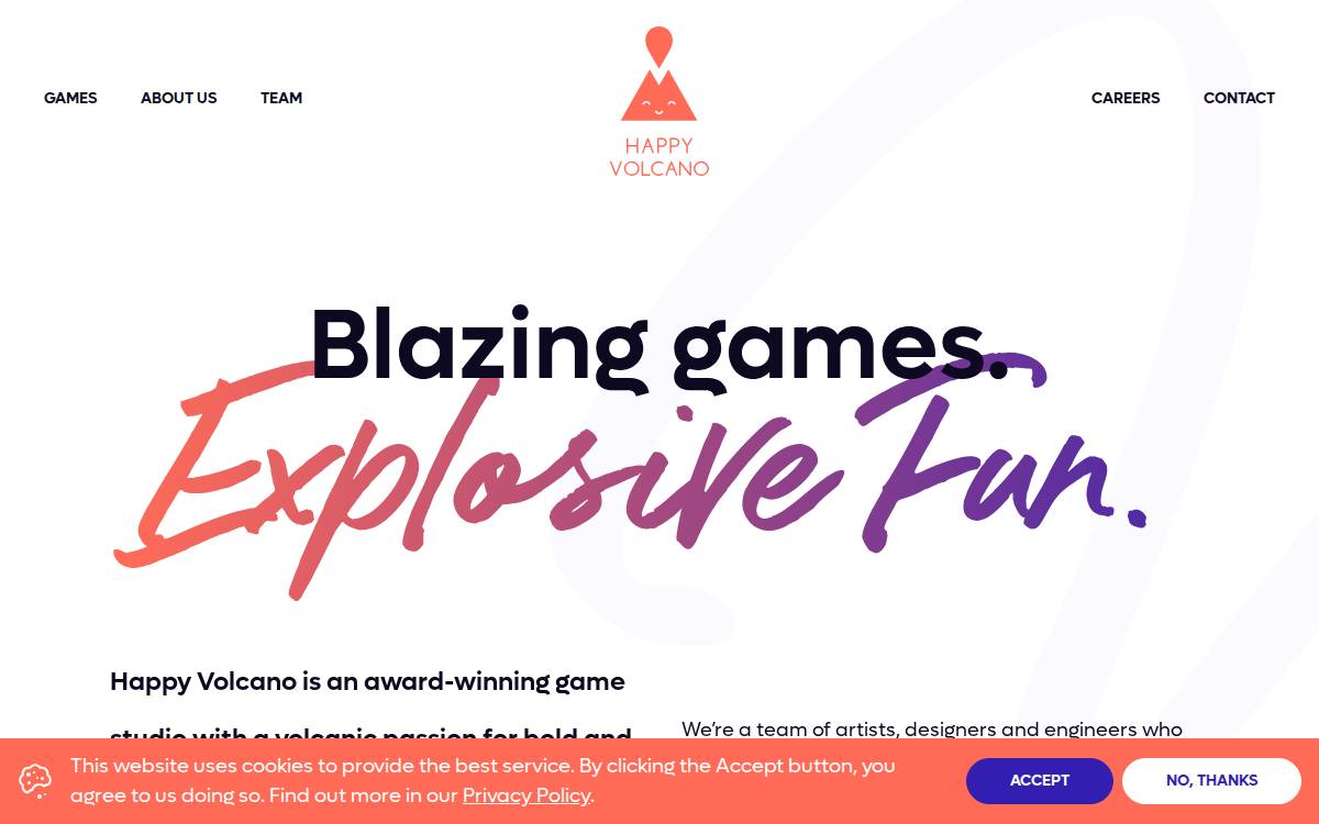 Happy Volcano website preview