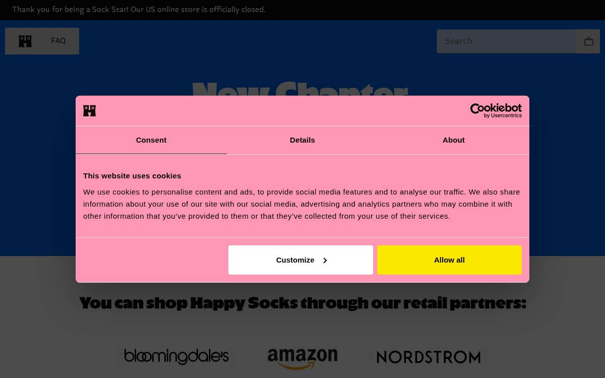 Happy Socks website preview