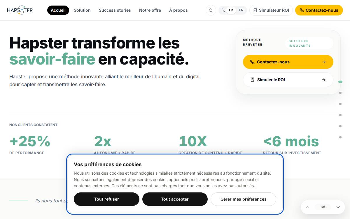 Hapster website preview