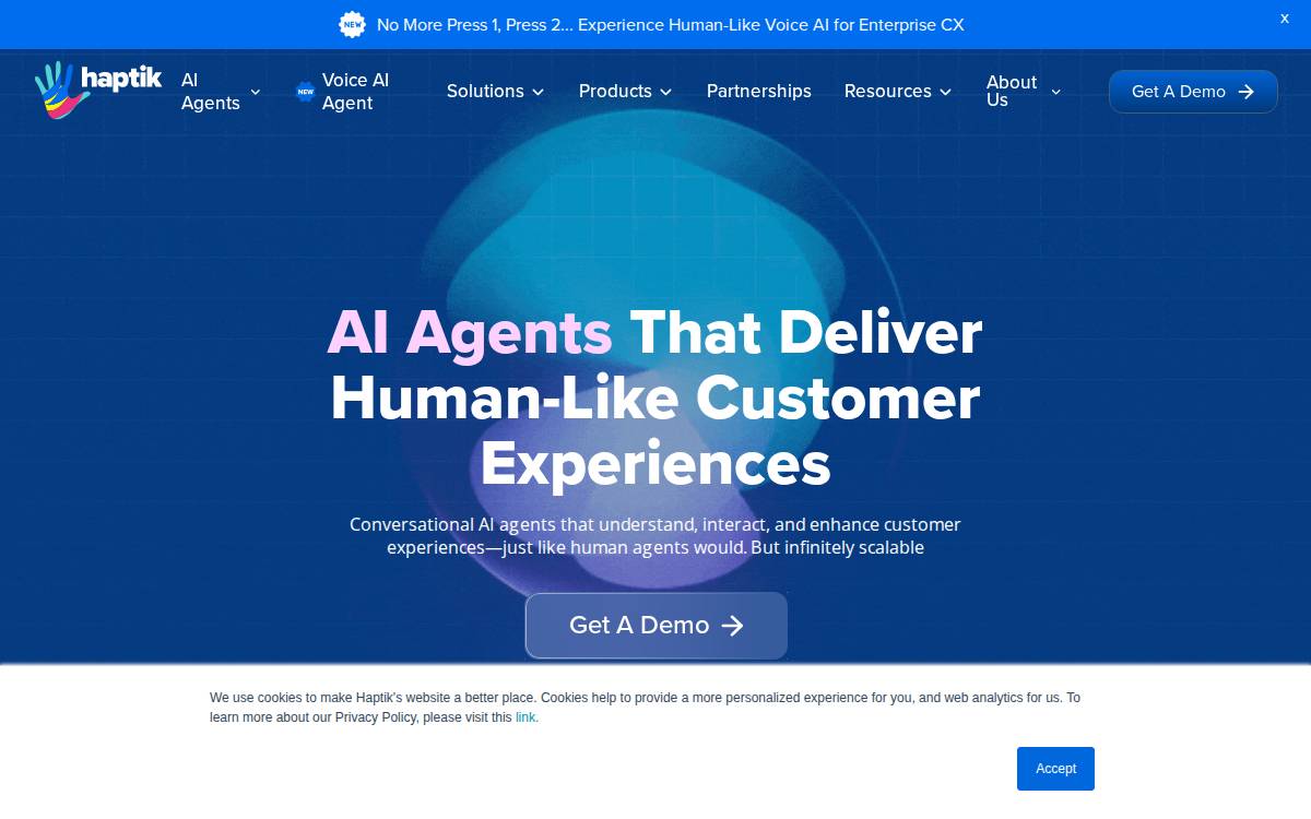 Haptik website preview