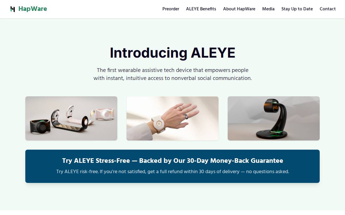 HapWare website preview
