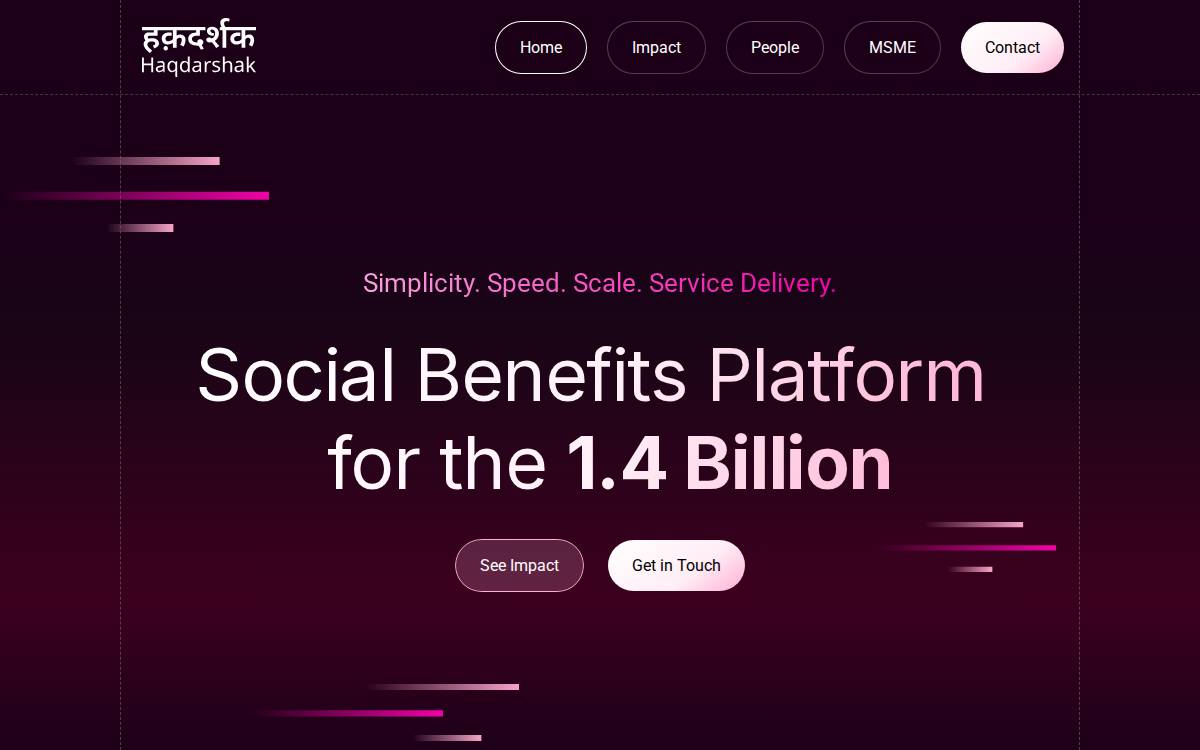 Haqdarshak website preview