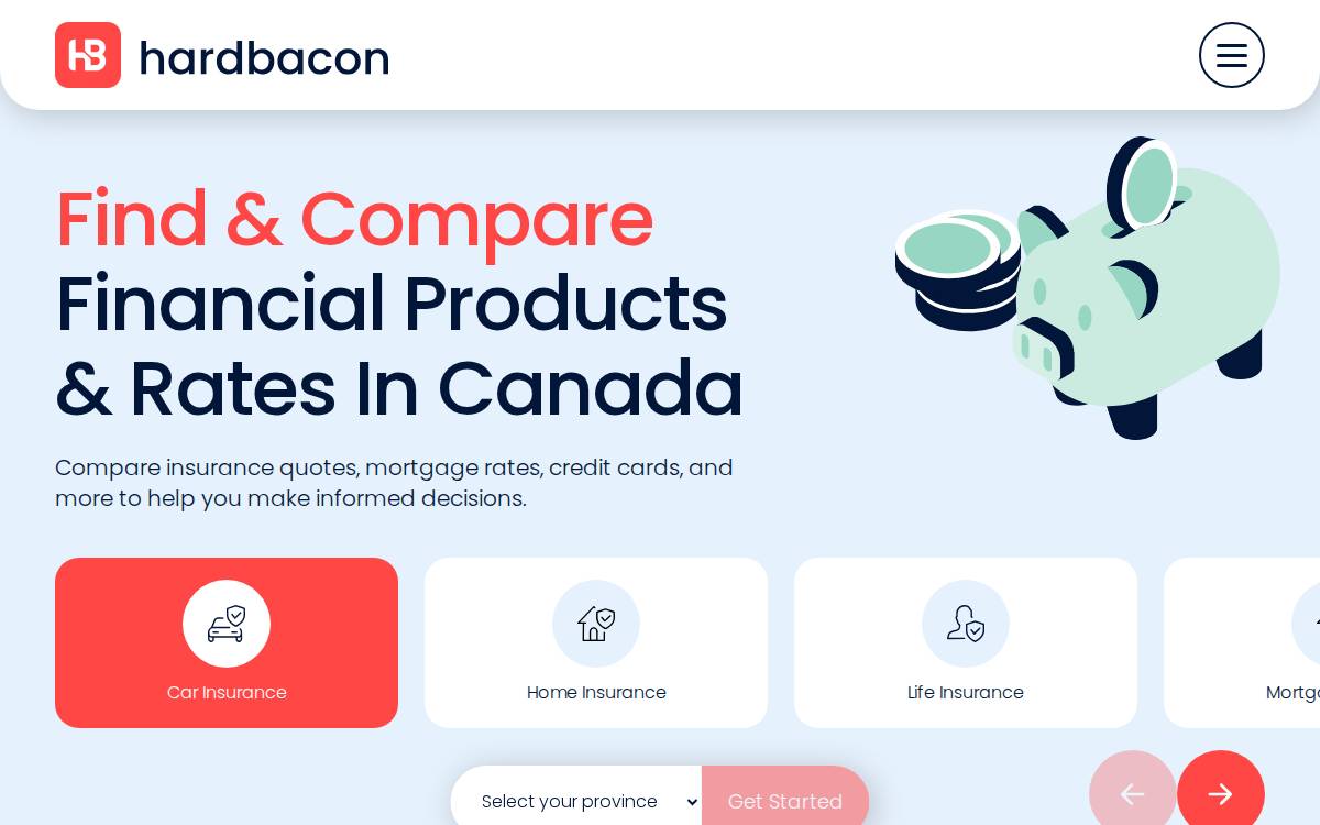 Hardbacon website preview