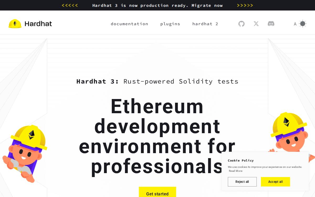 Hardhat website preview