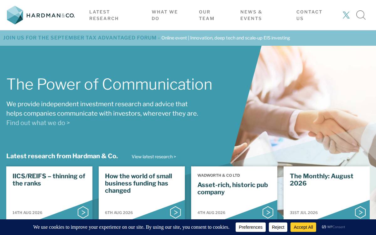 Hardman & Co website preview