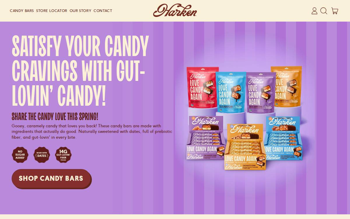 Harkensweets website preview