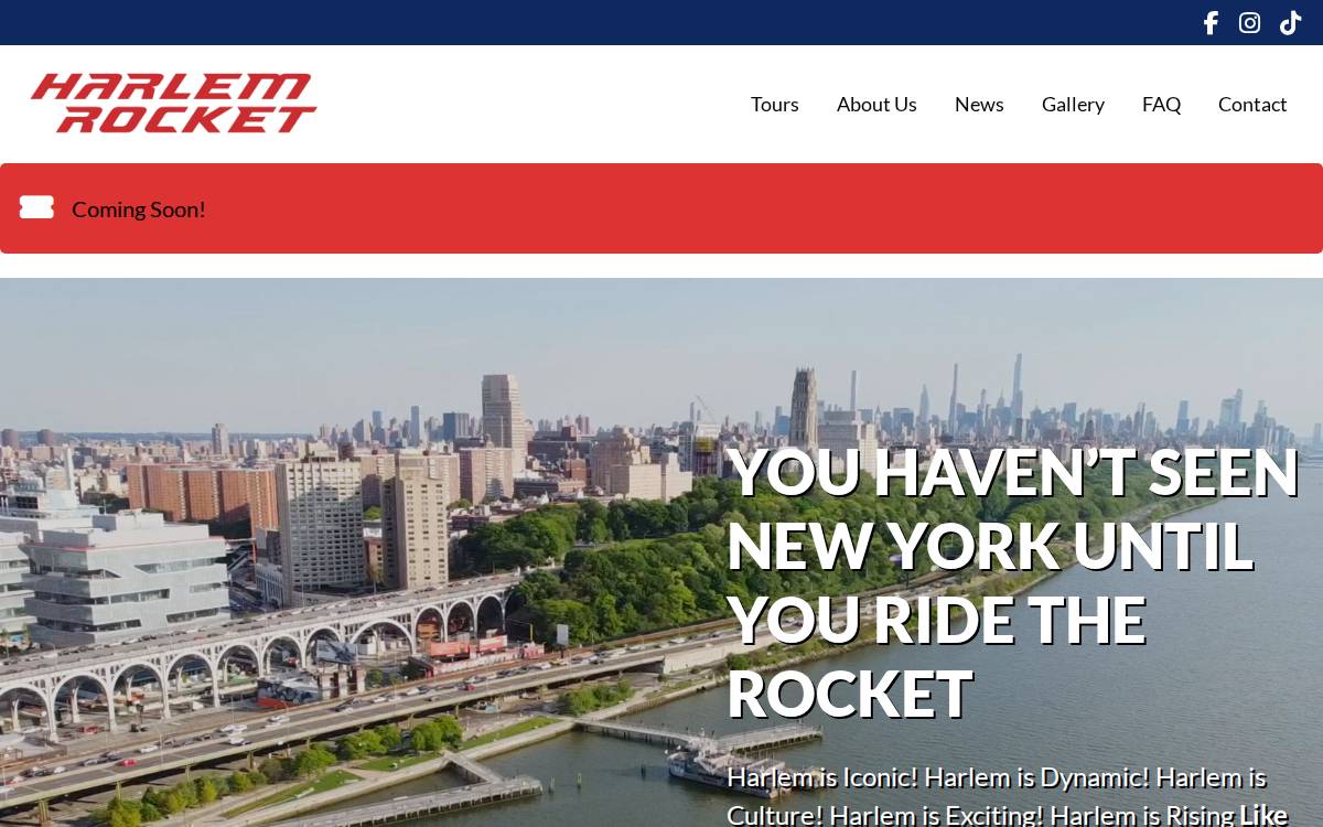 Harlem Rocket website preview