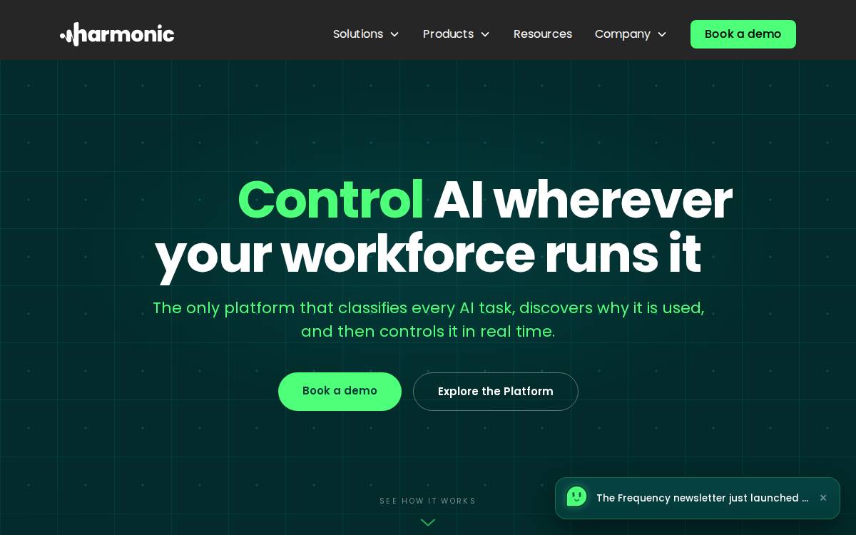 Harmonic Security website preview