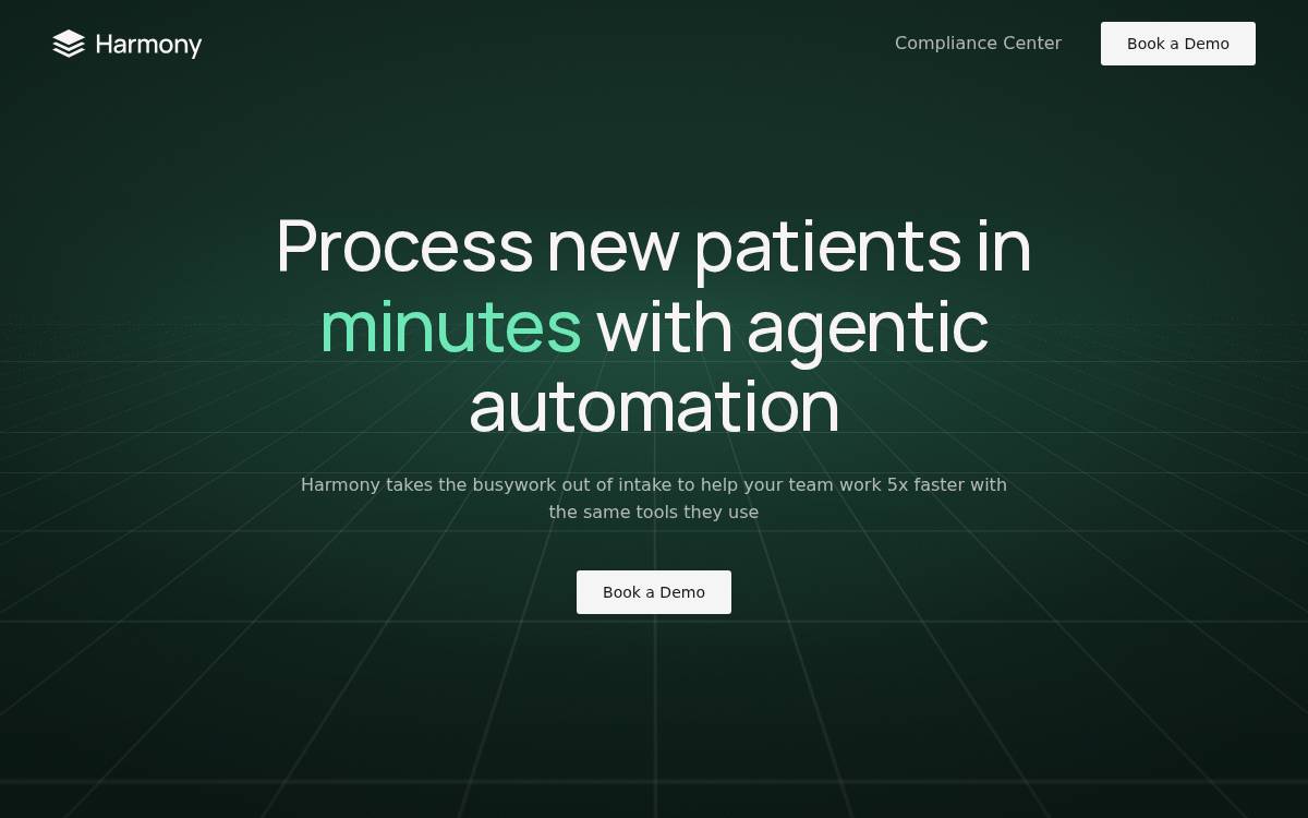 Harmony website preview