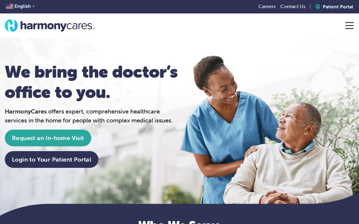 Harmony Cares website preview