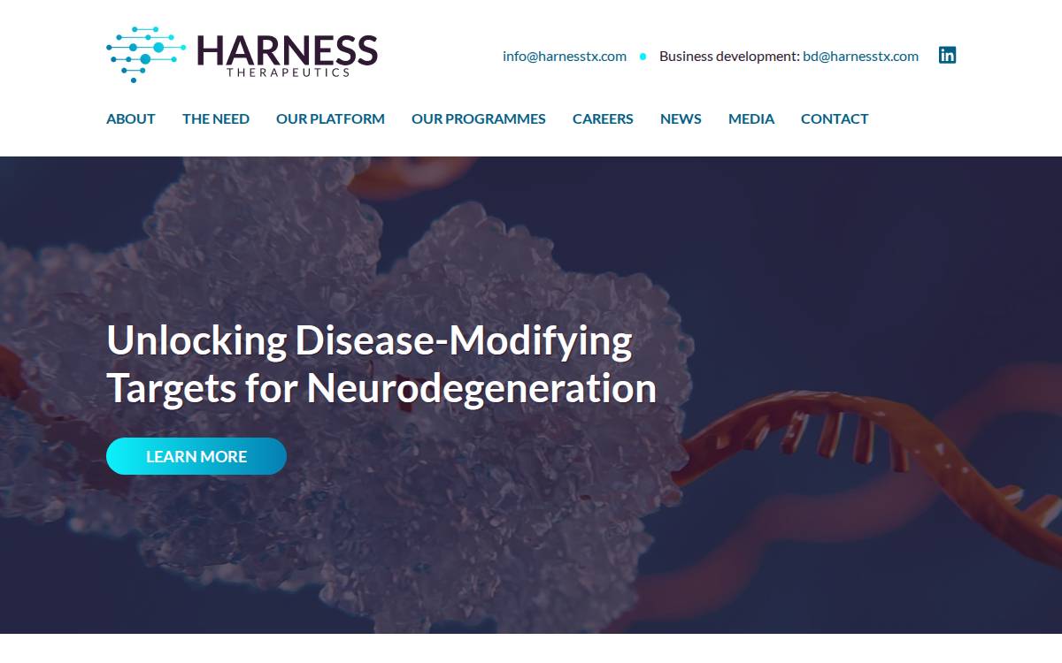 Harness Therapeutics Ltd website preview