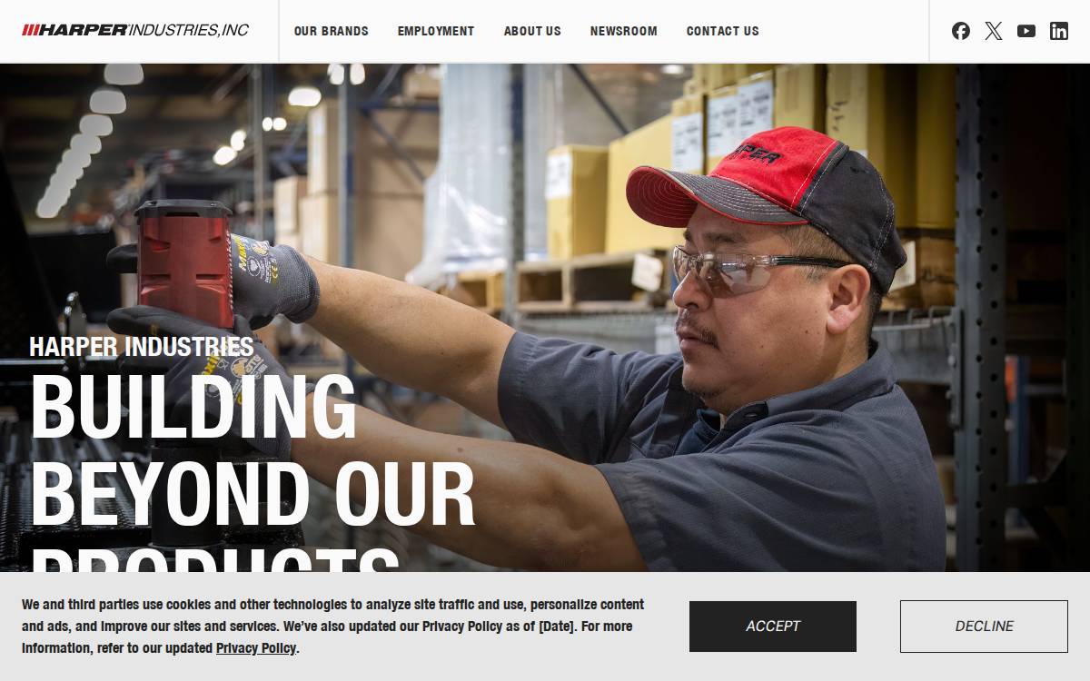 Harper Industries website preview